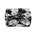 Elastic wide yoga headband with white floral pattern and stylish knot design - 12-Black Large Floral
