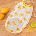 Detail of breathable mesh dog vest with yellow mango prints and Lucky lettering - XS (Chest 30cm, 1-3 lbs) / Yellow Mango