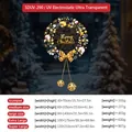 Golden Christmas wreath static glass sticker available in five sizes from 40cm to 120cm - Golden Christmas Wreath [Static Cling] / Small [40*70CM]
