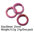 Rose red UV plated round spring ring buckles in 20mm and 25mm for DIY bag accessories - Plated Rose Red