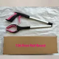 Foldable rose red aluminum reacher grabber tool with non-slip handle and paper box - Box Packaging / Rose Red