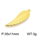 Golden wing pendant in 35x11mm size and 3g weight for minimalist necklace accessories - Wing Style (KLJ4253-Z)