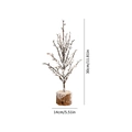Mini kunstkerstboom met sneeuweffect en rustieke houten voet van dertig centimeter hoog - Frosted Crystal Tak 30cm