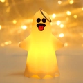 Decorazione fantasma di Halloween con luce gialla calda e anello di metallo - Stile A-Lingua Fuori