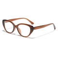 Gafas de sol de ojo de gato de gran tamaño para mujer con montura de carey marrón - Marrón Frío