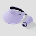 Foldable purple sun visor hat with wide brim and white trim for beach and outdoor use - Xu Lu Style Rollable / Purple