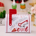 Briefkasten-Geschenkbox aus Weißblech in Weiß und Rot mit Herzmustern und Schwenkflagge - Briefkasten Weiß / Weiß