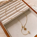 Collana a Y dorata con ciondolo a girasole e pietra occhio di tigre con catena serpente - Collana a strappo con ciondolo a sole in occhio di tigre - circonferenza circa 72 cm
