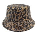 Close-up of metallic leopard print bucket hat featuring gold foil finish and stitching - M (56-58cm) / Metallic Gold Black Leopard (5#)