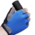 Hotstar blue and black half finger sports gloves with non-slip grip and mesh fabric - Basic Anti-Slip Royal Blue