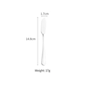 Silver stainless steel butter knife with a rounded handle measuring 14.8cm and weighing 17g - Silver