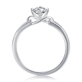 Classic S925 sterling silver moissanite ring with a brilliant round-cut center stone - US 5.25 / Bow-knot-0.5ct