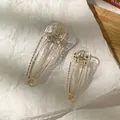 Set of two transparent minimalist hair clips including a large 8cm resin claw and small clip - Large (2 Pieces/Pack) / Transparent Champagne Gold