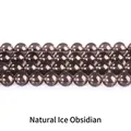 Polished smoke grey translucent natural ice obsidian beads in organized strands - Natural Ice Obsidian 6mm/Approx 60pcs