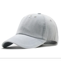 Casquette de baseball en jean délavé bleu clair classique avec visière incurvée sur blanc - 56-60cm / vert clair