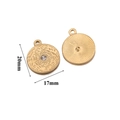 Golden irregular round pendant with clear zircon inlay and dimensional markings - Model B 20x17mm