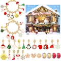 Christmas advent calendar jewelry set with 24-grid DIY beads and gold bracelets - Gold Countdown Calendar Style (M-17L)