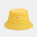 Détail de la broderie créative 1% batterie sur le bord d'un chapeau bob jaune vif - M(56-58cm) / Jaune