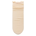 Breathable cream hollow lace socks with ruffled cuffs and vertical mesh patterns - One Size (34-40) / Apricot