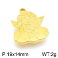 Golden titanium steel angel pendant sitting on clouds, size 19x14mm weighing 2g - Gold Color Cloud Angel Style(KLJ4884-Z)