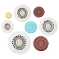 Set of 8 silicone fondant molds for various tire shapes and sizes for cake decoration - 4Pcs Set (Grey)