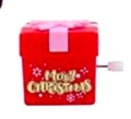 Red clockwork musical box with pink bow and golden Merry Christmas text design - Christmas Gift Box