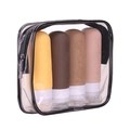 Giallo Latte Caffè Scuro Chiaro Kaki Set di 4 con Borsa a Cerniera Nera