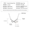 Natural freshwater pearl pendant necklace in S925 sterling silver with zircon accents - X-Cross / K White Gold