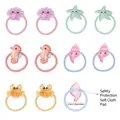 Set of 5 cartoon ocean animal hair ties for girls with glitter sea creature motifs - MS3116 Ocean Animal Hair Ties 10-Piece Set