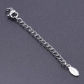 Silver stainless steel 5cm extender chain with lobster clasp and S.Steel oval tag - S1651 Twisted Oval Tag With Clasp / Silver