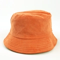 Orange corduroy bucket hat for men and women, classic sun protection accessory - M(56-58cm) / Orange
