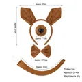 Brown plush kangaroo animal accessory set with ears headband, bowtie, nose and long tail - Brown Kangaroo 4-Piece Set