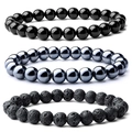 3pcs Set (Black Agate/Hematite/Lava)