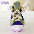 Lila Camouflage Leinenschuh Hundespielzeug mit robusten Baumwollseilen für Welpen - Hundespielzeug / Lila