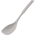 Mestolo in silicone grigio chiaro resistente al calore con manico lungo e foro - Cachi