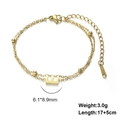 Golden double layer stainless steel chain bracelet featuring a small letter E pendant - Letter-E / Gold