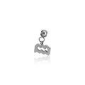 Silver Aquarius zodiac charm pendant in stainless steel with a polished finish - Aquarius / Silver
