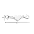 Silver cylinder magnetic heart clasp for bracelets and necklaces 42mm in length - 8# Heart Silver