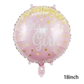 18 inch pink round foil balloon with gold dots and It's a Girl print for baby shower - 18 Inch Round Pink Gold Girl