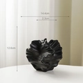 Modern black organic wave ceramic vase with matte frosted texture and sculptural design - Huanjing Black (Small) / Black