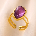 Purple Teardrop Open Ring