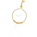 Bracciale regolabile in acciaio al titanio placcato oro con ciondolo a cuore - Stile Cuore Rosso Raggi di Sole (E441) / Oro