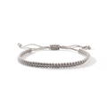 Minimalist hand-woven grey cord bracelet for men and women with adjustable sliding knot closure - Gray