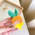 Carrot-shaped acetate hair claw clip in orange and green gradient colors - 9.2cm / Pink Yellow Carrot