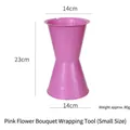 Pink floral bouquet holder funnel with 23cm height and 14cm diameter for flower arrangements - Small / Pink