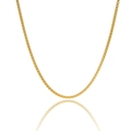 Elegant gold plated stainless steel box chain necklace with smooth reflective finish - Square Pearl Chain