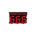 Pin de esmalte negro y rojo con texto de Team Satan y detalles del número 666 - Estilo Team Satan 666 (QHXZ2318)
