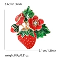 Broche de fresa creativo en esmalte para trajes con detalle de tamaño y peso exacto - Rojo