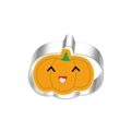 Macro view of pumpkin shaped stainless steel cookie cutter with autumn smiling detail - Small Pumpkin 7284