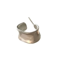 Irregular wavy texture 925 sterling silver stud earring in bright silver finish - Irregular Wave Texture Earring (SE2001 Single)